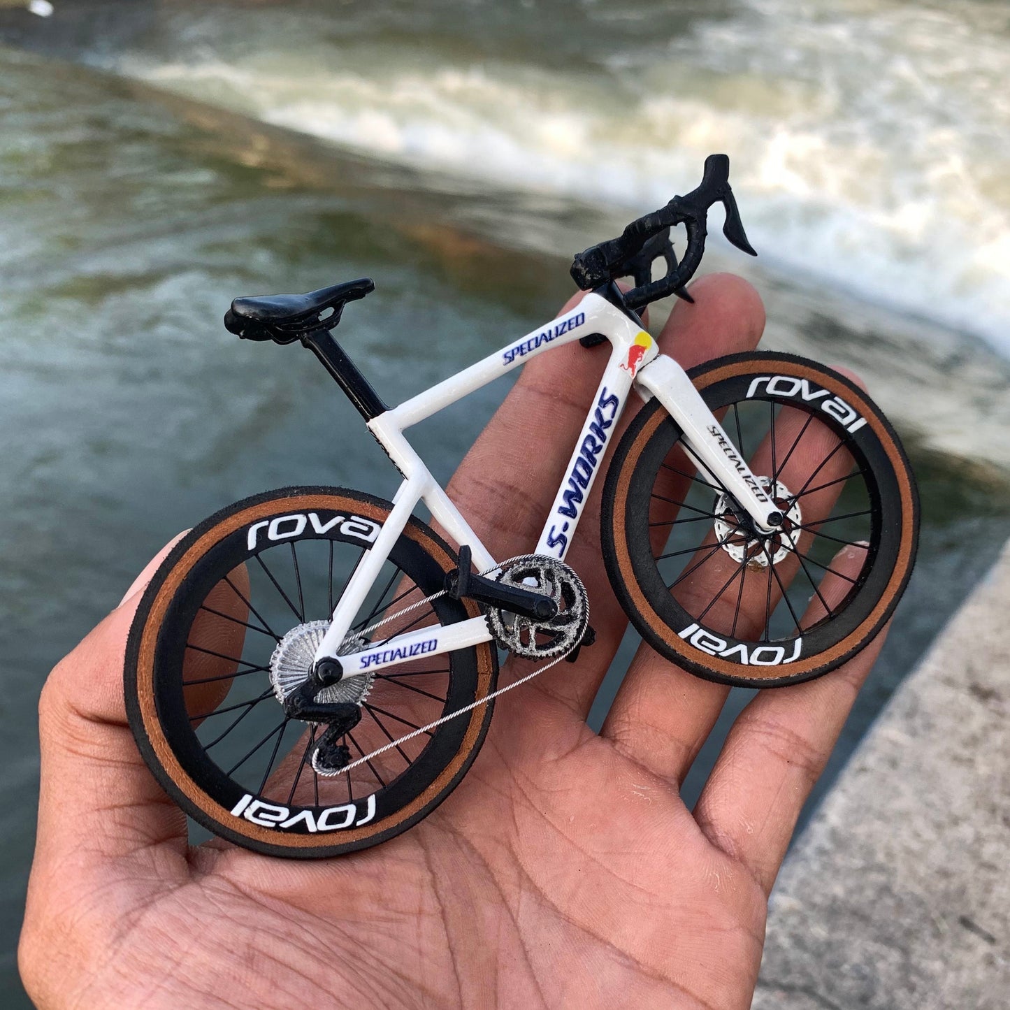 S-WORKS TARMAC SL8 - Handmade Miniature Bicycle Red and Silver
