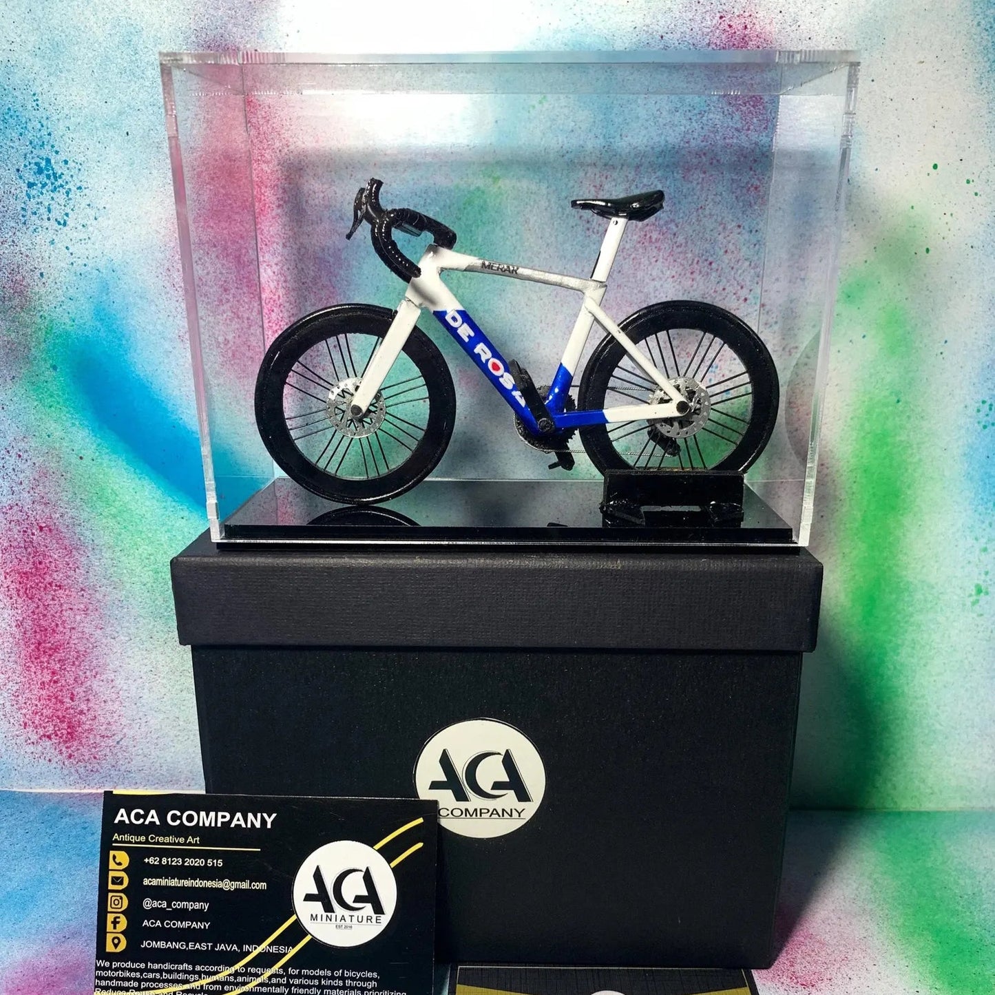 Miniature Handmade Merak De Rosa Bike in Display Case