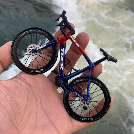TREK EMONDA - Handmade Miniature Bicycle Red and Blue