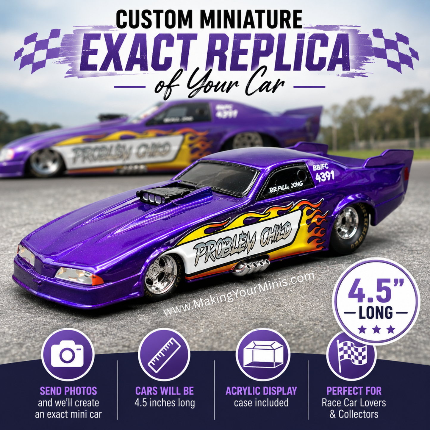Custom Miniature RaceCar Replica